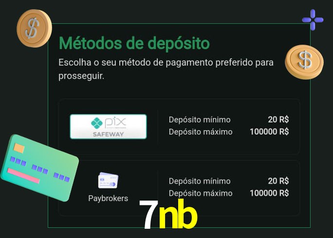 O cassino 7nb oferece uma grande variedade de métodos de pagamento